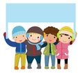 Children, winter clothes Royalty Free Stock Photo